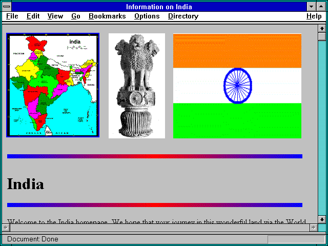Screenshot of Information on India