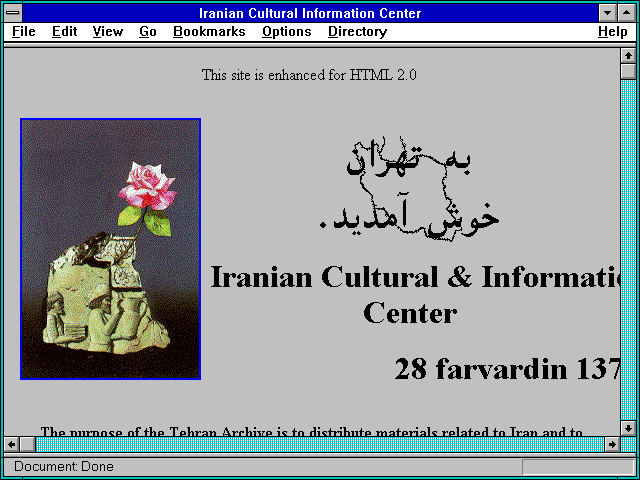 Screenshot of Iranian Cultural Information Center