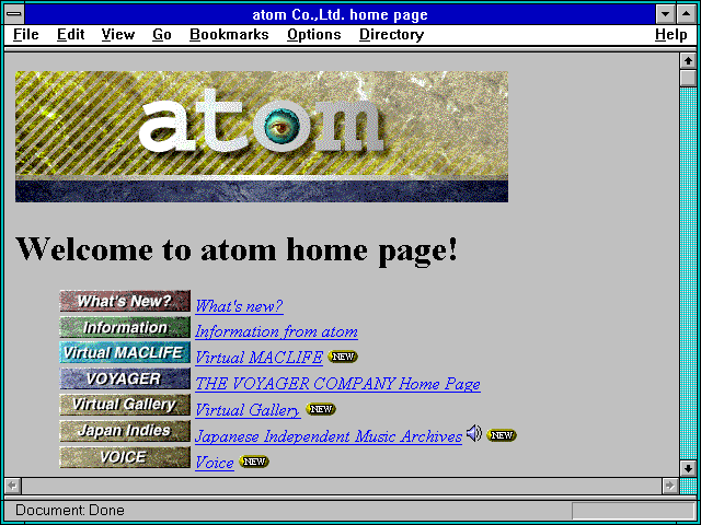 Screenshot of atom Co. Ltd. home page