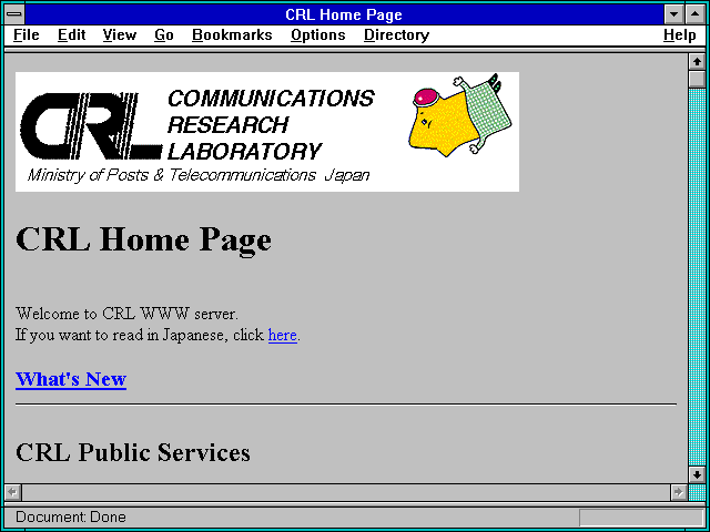 Screenshot of CRL Home Page