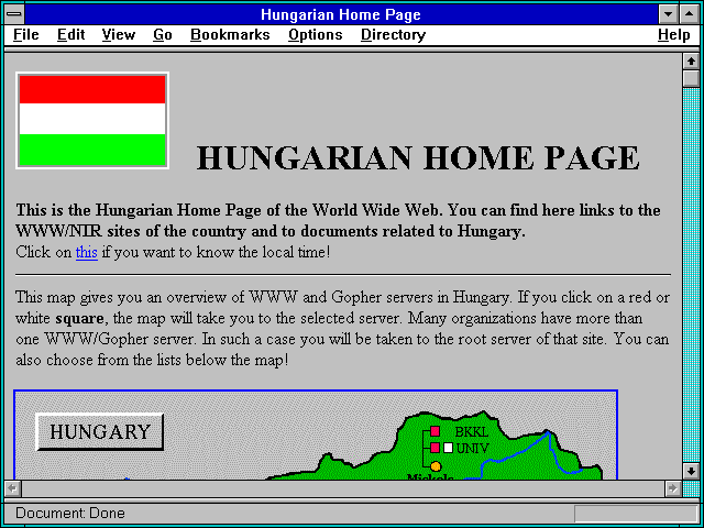 Screenshot of Hungarian Home Page