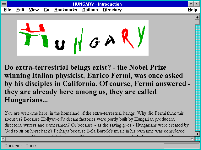 Screenshot of HUNGARY - Introduction
