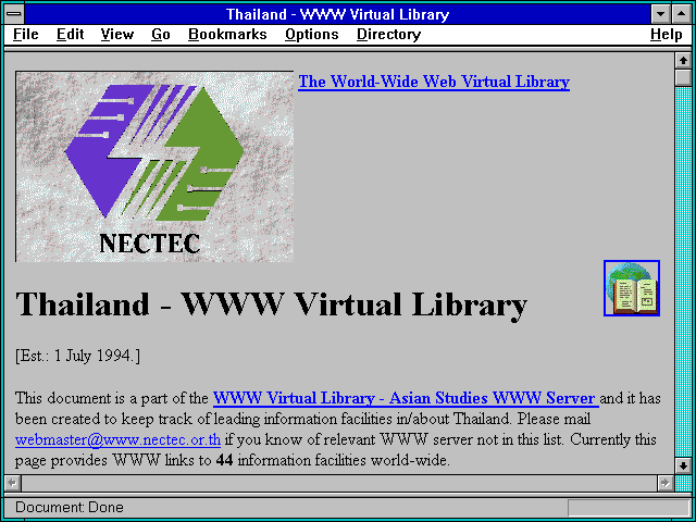 Screenshot of Thailand - WWW Virtual Library