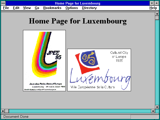 Screenshot of Home Page for Luxembourg
