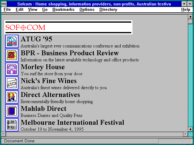 Screenshot of ng information providers non-profits Australian festivals and tourism