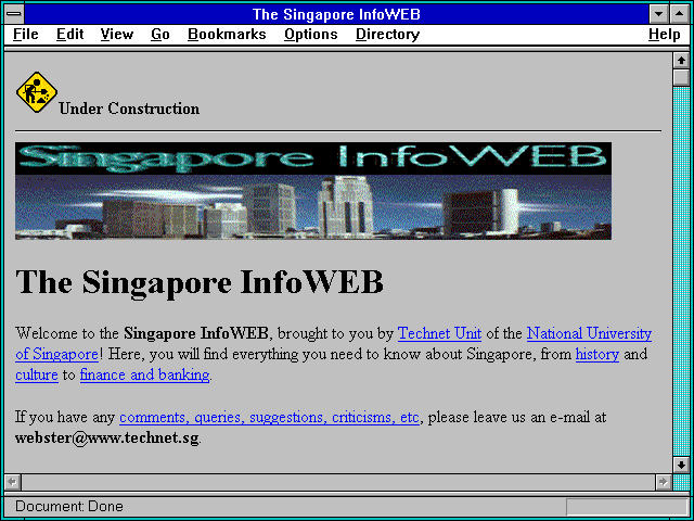 Screenshot of The Singapore InfoWEB