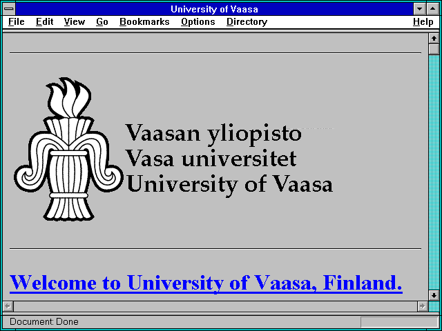Screenshot of University of Vaasa