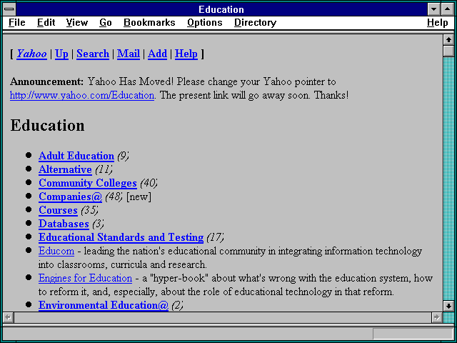 Screenshot of Education