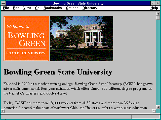 Screenshot of Bowling Green State University