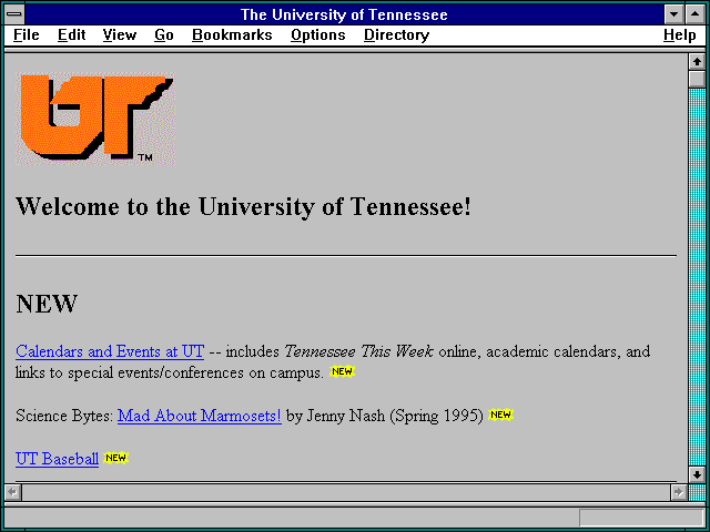 Screenshot of The University of Tennessee