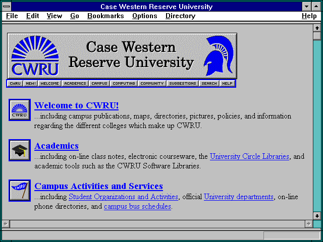 Screenshot of Case Western Reserve University