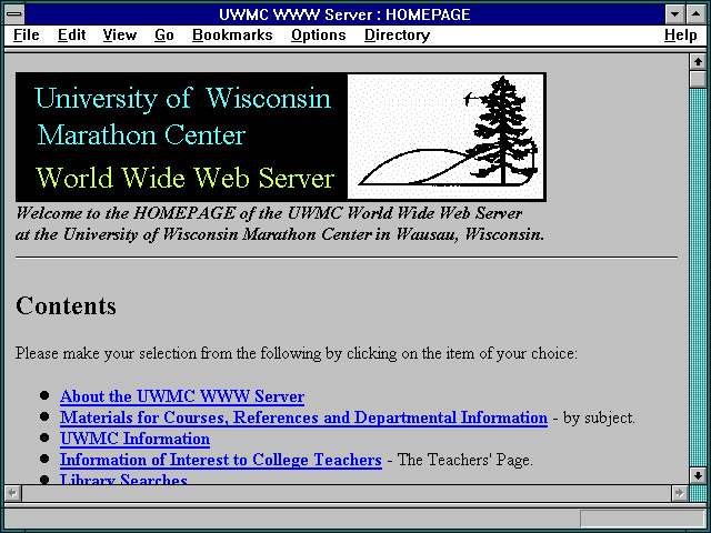 Screenshot of University of Wisconsin Marathon Center