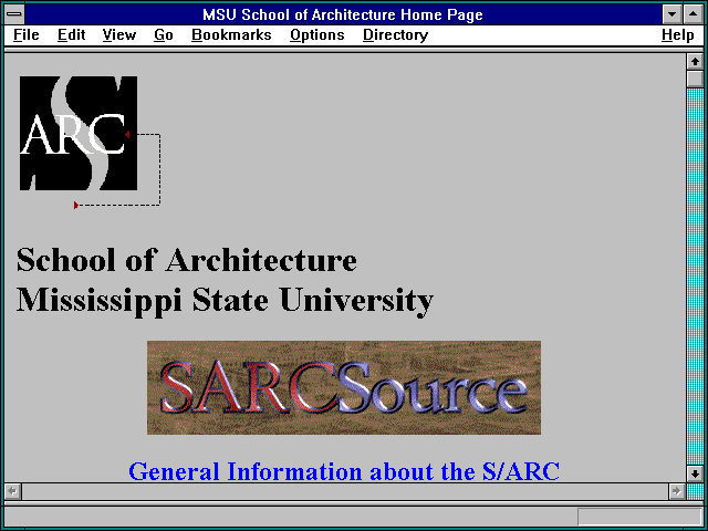 Screenshot of MSU School of Architecture Home Page