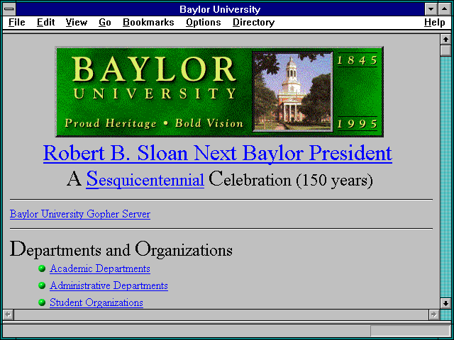 Screenshot of Baylor University