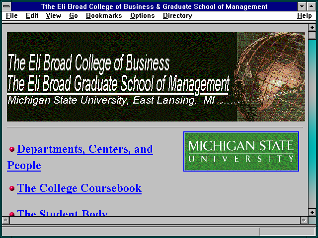 Screenshot of Tthe Eli Broad College of Business & Graduate School ofManagement