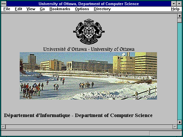 Screenshot of University of Ottawa Department of Computer Science