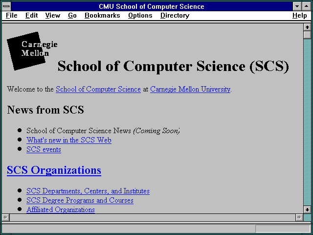 Screenshot of CMU School of Computer Science