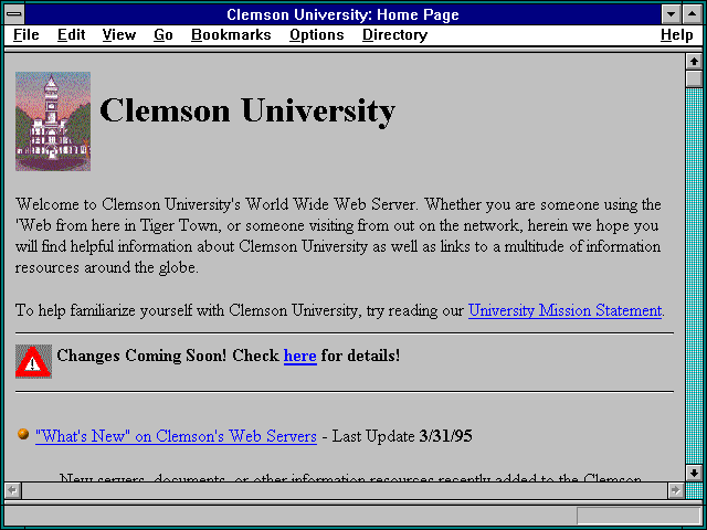 Screenshot of Clemson University: Home Page