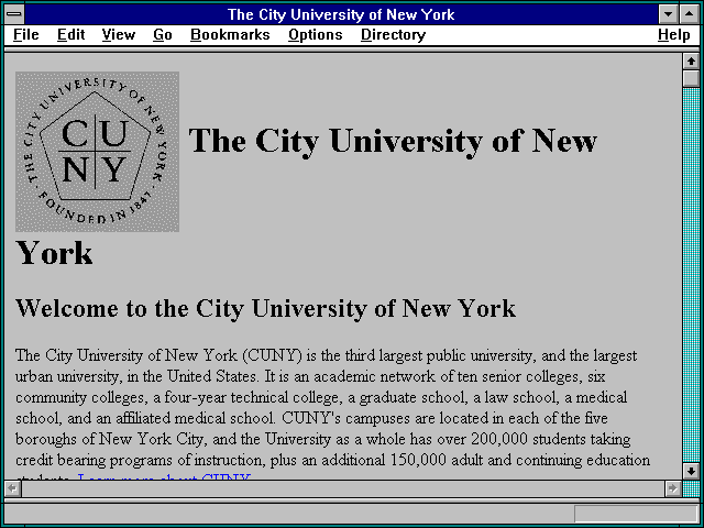 Screenshot of The City University of New York