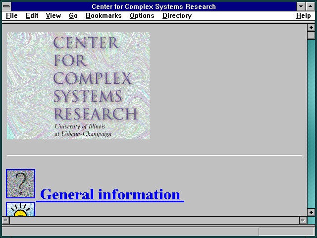 Screenshot of Center for Complex Systems Research