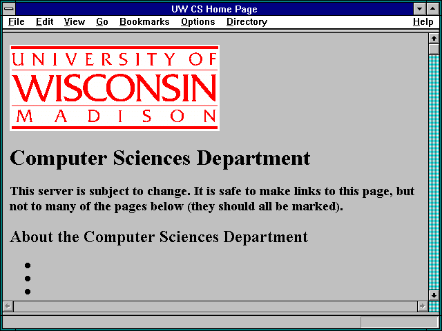 Screenshot of University of Wisconsin-Madison
