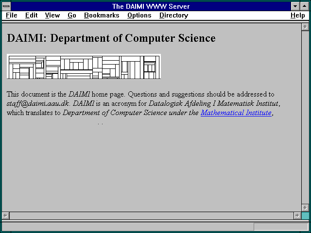 Screenshot of The DAIMI WWW Server