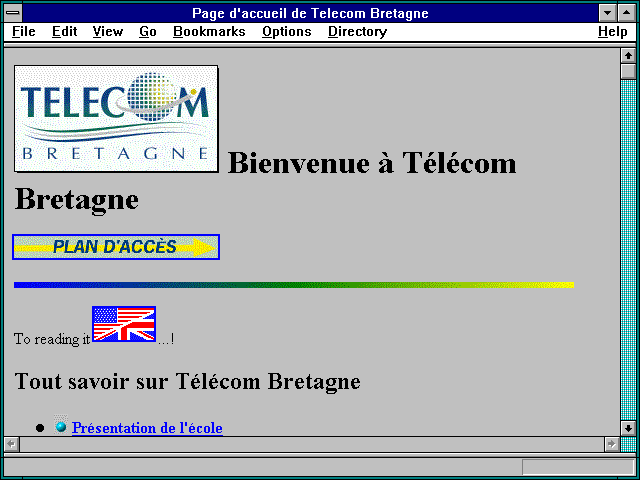Screenshot of Page d'accueil de Telecom Bretagne
