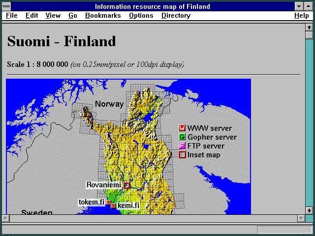 Screenshot of Information resource map of Finland