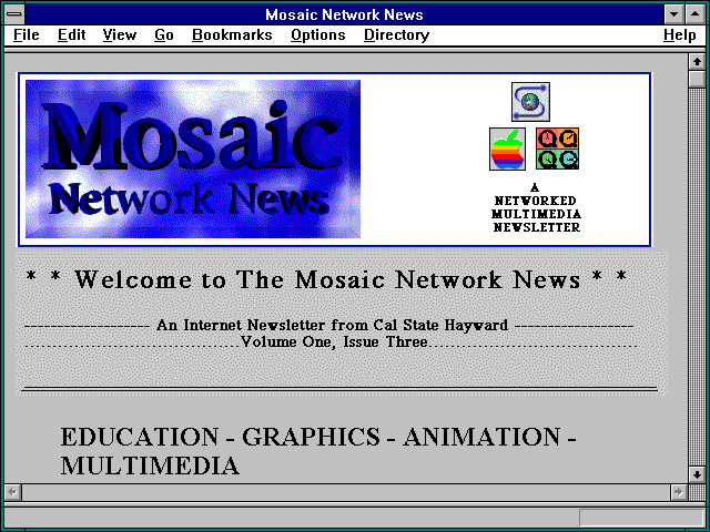 Screenshot of Mosaic Network News