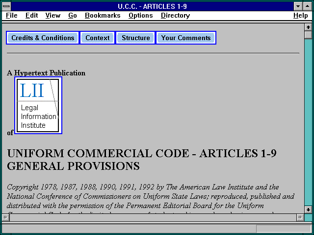 Screenshot of U.C.C. - ARTICLES 1-9