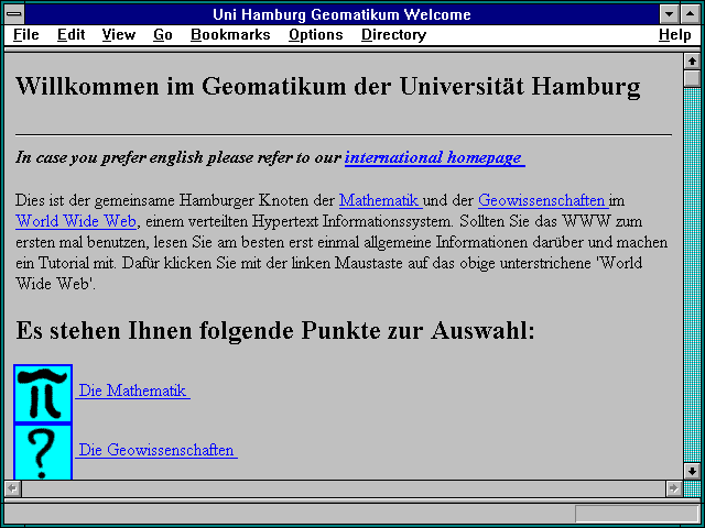 Screenshot of Uni Hamburg Geomatikum Welcome
