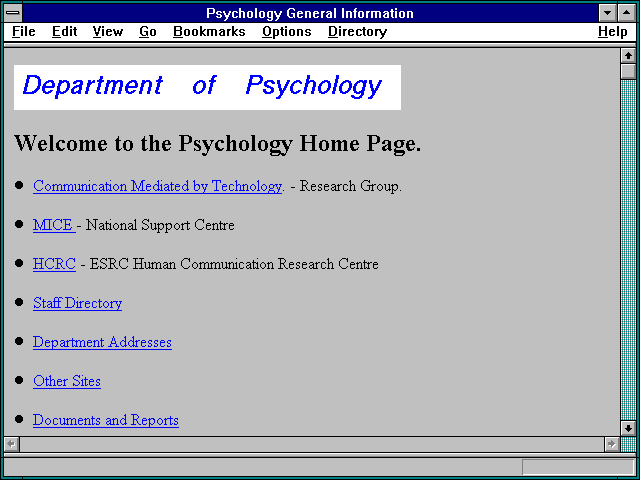 Screenshot of Psychology General Information