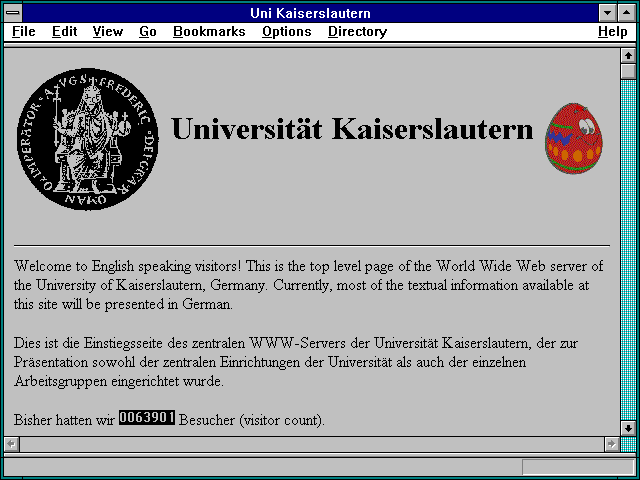 Screenshot of Uni Kaiserslautern