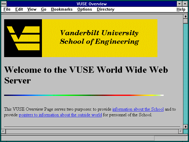 Screenshot of VUSE Overview
