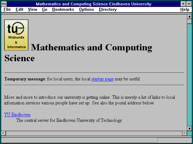 Screenshot of Mathematics and Computing Science Eindhoven University