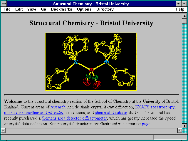Screenshot of Structural Chemistry - Bristol University
