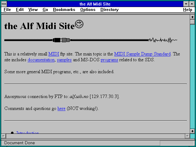 Screenshot of the Alf Midi Site