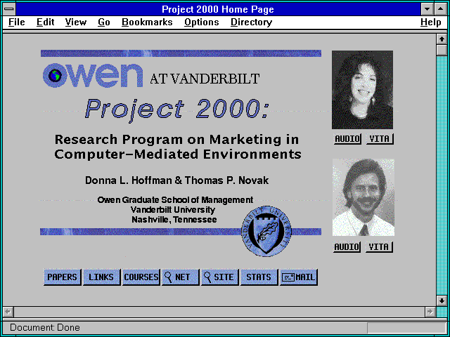 Screenshot of Project 2000 Home Page