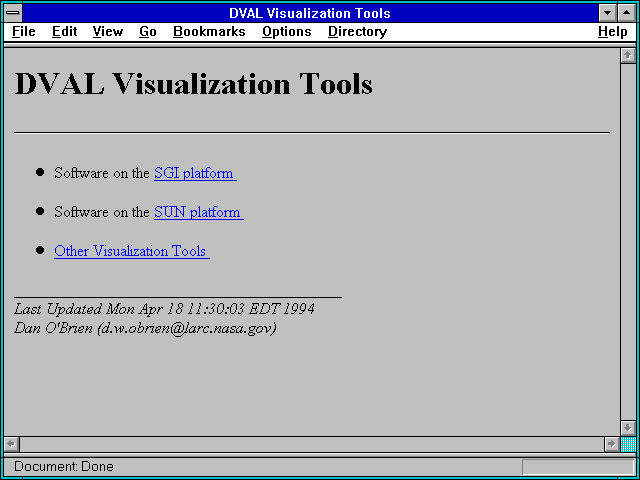 Screenshot of DVAL Visualization Tools
