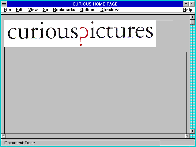 Screenshot of CURIOUS HOME PAGE