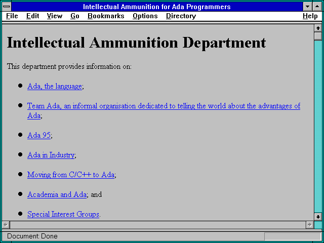 Screenshot of Intellectual Ammunition for Ada Programmers