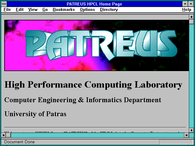 Screenshot of PATREUS HPCL Home Page