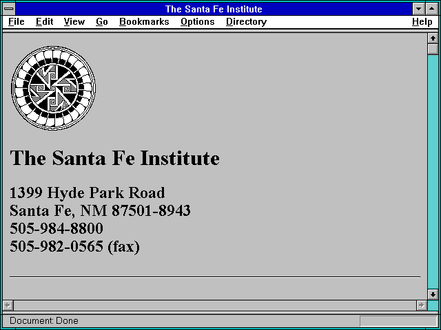 Screenshot of The Santa Fe Institute