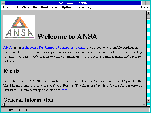 Screenshot of Welcome to ANSA