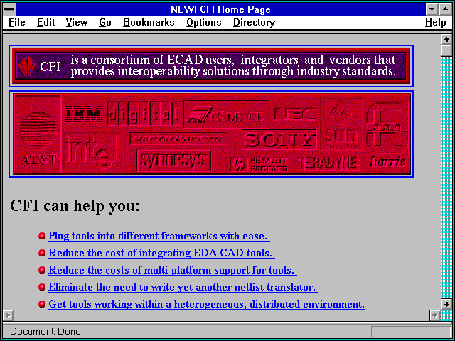 Screenshot of NEW! CFI Home Page