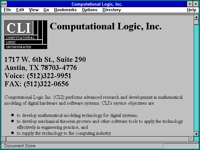 Screenshot of Computational Logic Inc.