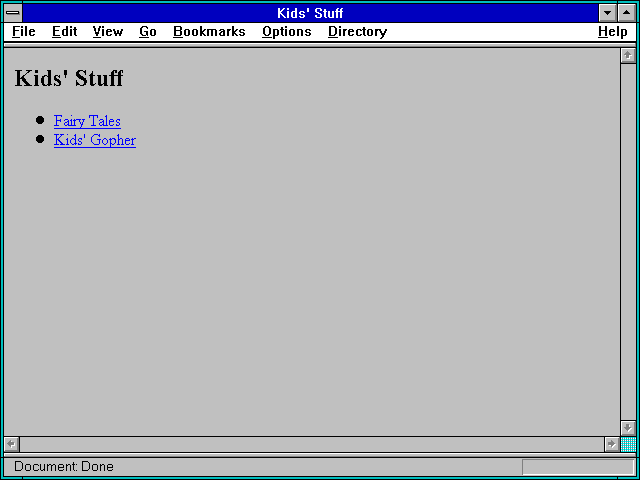 Screenshot of Kids' Stuff