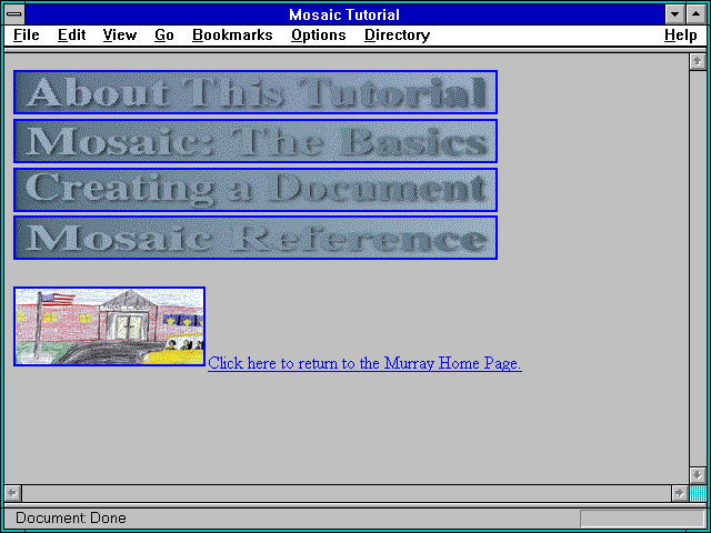Screenshot of Mosaic Tutorial