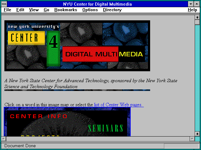 Screenshot of NYU Center for Digital Multimedia