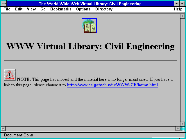 Screenshot of The World-Wide Web Virtual Library: Civil Engineering